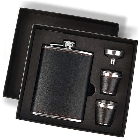 smiledrive metal hip flask gift set box|Hip Flask Gift Box for 4oz, 6oz, 8oz or 12oz Flasks.